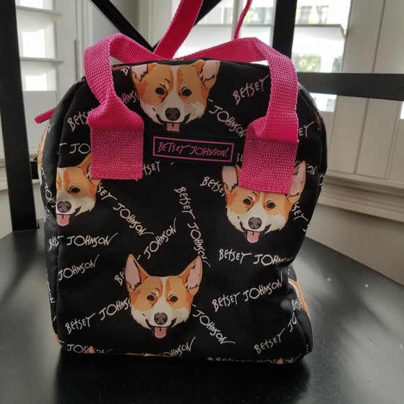 betsey johnson corgi lunch bag